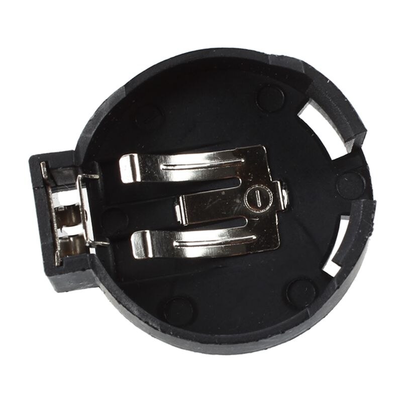 PCB Hole Plugging Type CR/LIR2450 Button Cell Battery Holder 5 Pcs Black