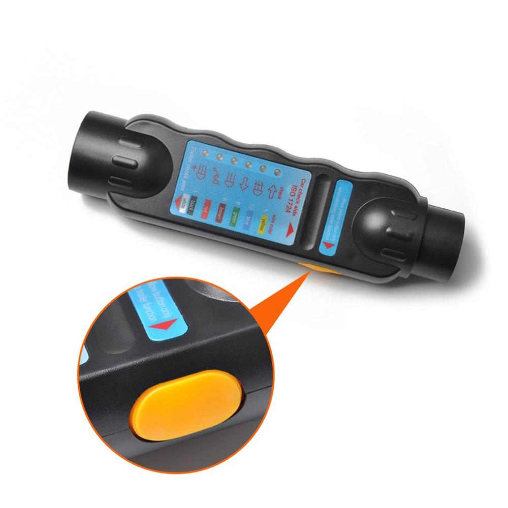 12V 7-Pin Trailer Socket Truck Trailer Plug Socket Tester Car Wiring Circuit Light Test Tool Electrics Diagnostic Tools