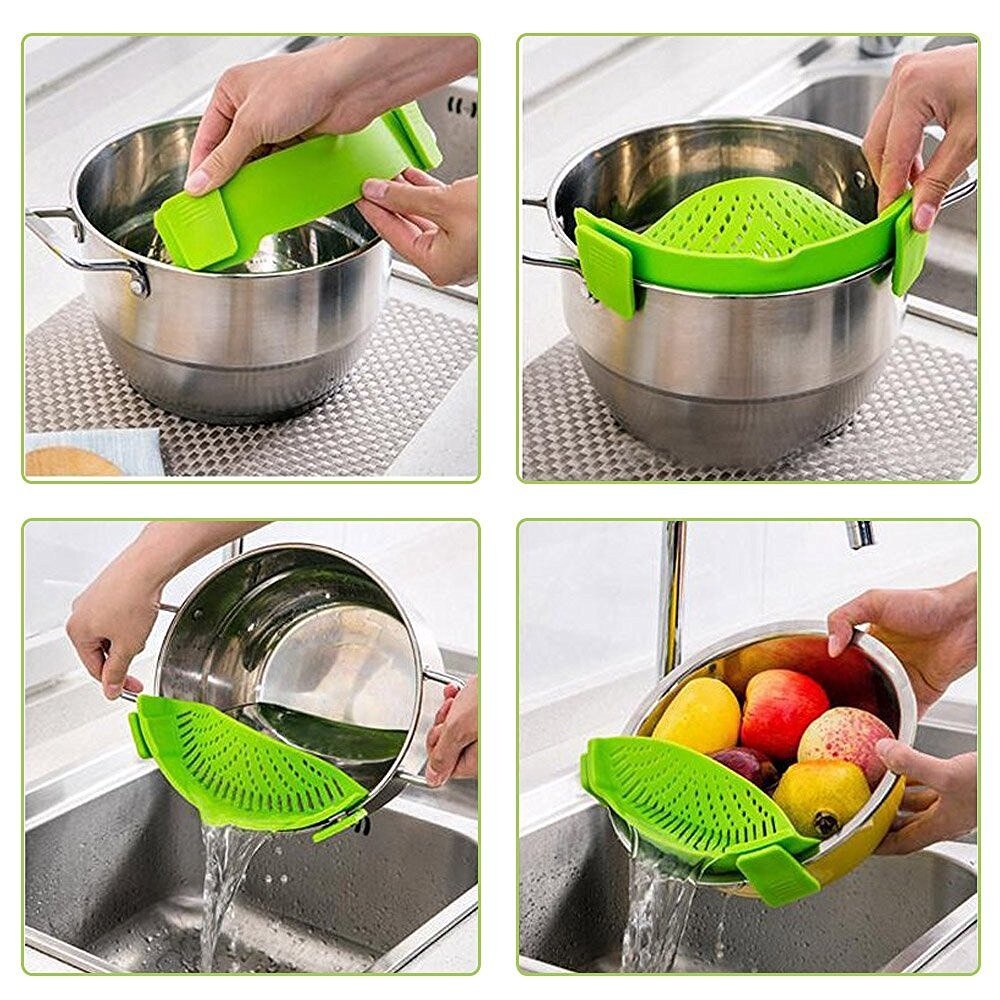 WALFOS de silicona de grado de alimentos olla Pan de embudo colador cocina arroz lavado coladores cocina Gadgets Accesorios para herramientas de cocina