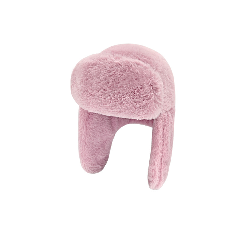 Winter Bomber Hat for Men Women Warm Ushanka Trapper Cap with Earflaps Faux Fur Adult Boys Girls Snow Ski Cold Weather Bonnets: black