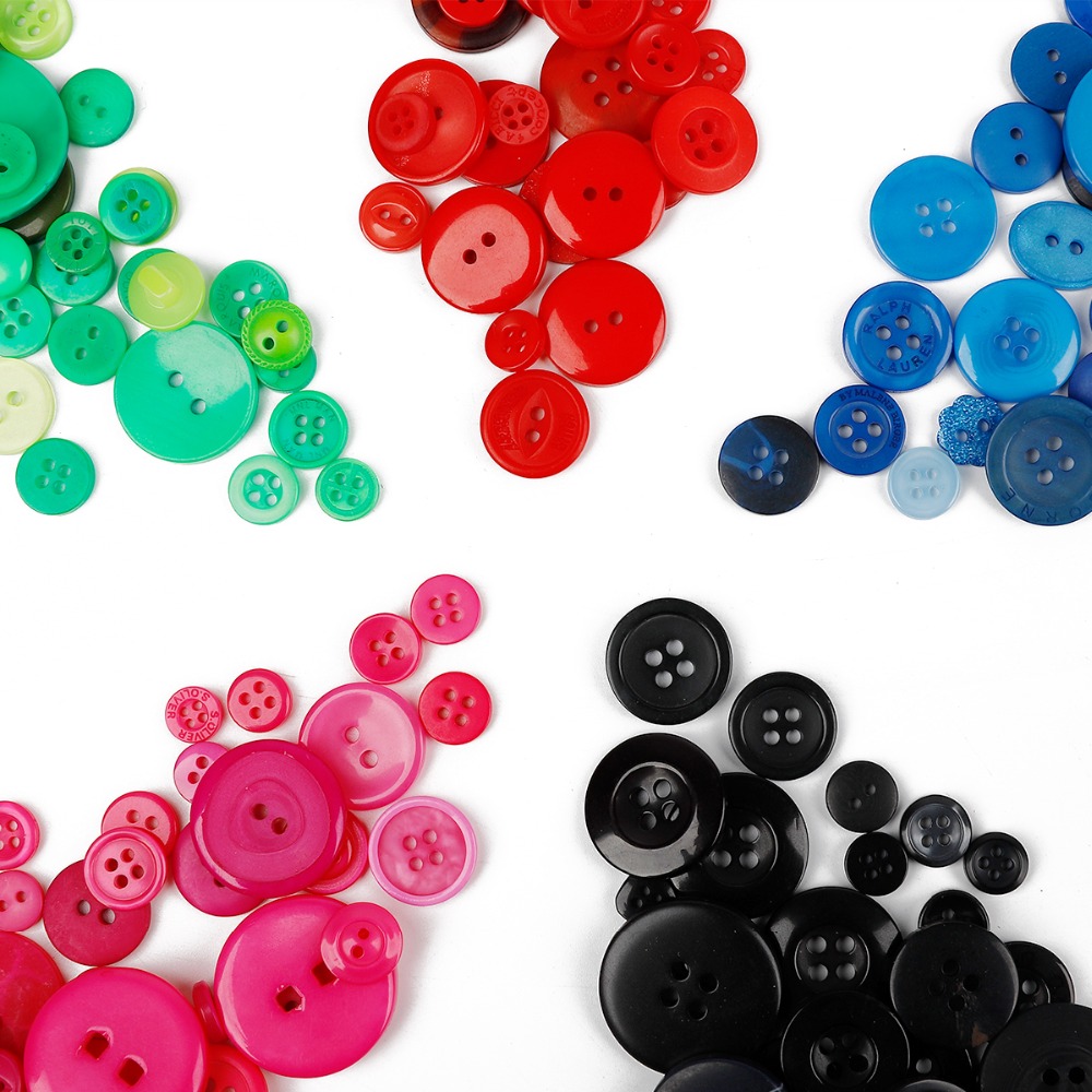 Mixed Color & Size Small Plastic Buttons Round Cartoon Button DIY Craft Scrapbooking Sewing Garment Accessories