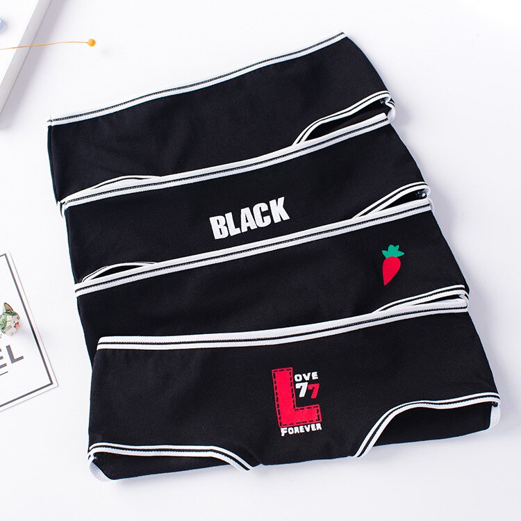 Black series underwear sports women cotton mid-waist ladies cotton triangle bottoms cotton girls pants