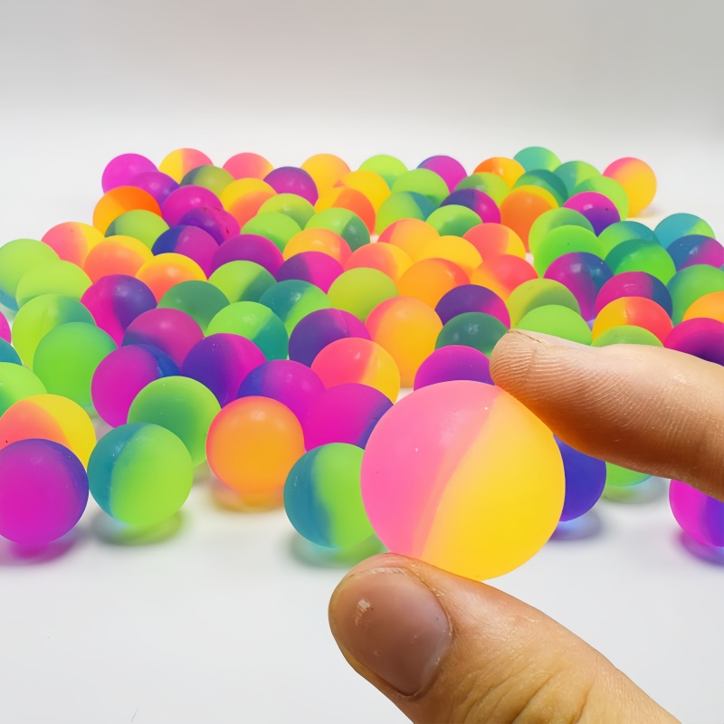 6Pcs 3cm Two-color Outdoor Bouncy Ball Kids Party Supplies Birthday Pinata Filler Christmas Carnival Party Reward Toy
