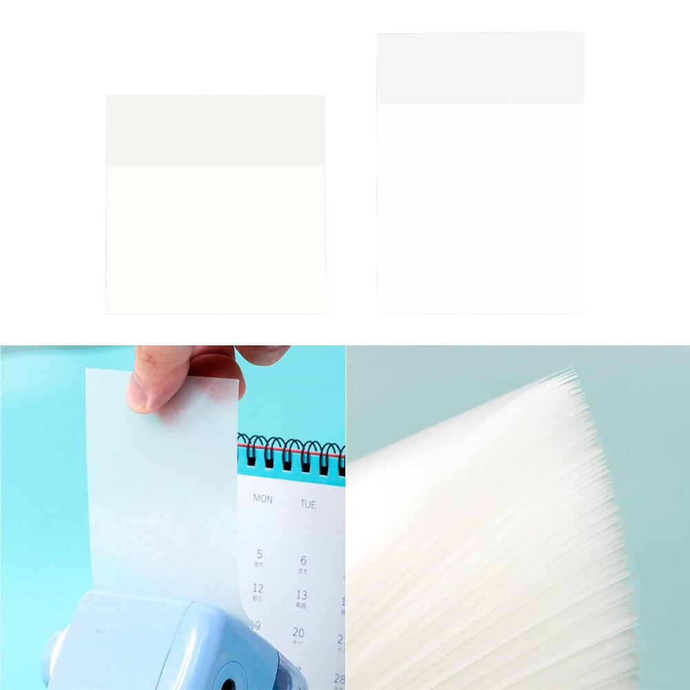 Transparent Self-Stick Note 50 Sheets Practical Home Office Students Removable Waterproof Multifunctional DIY Pet Reusable
