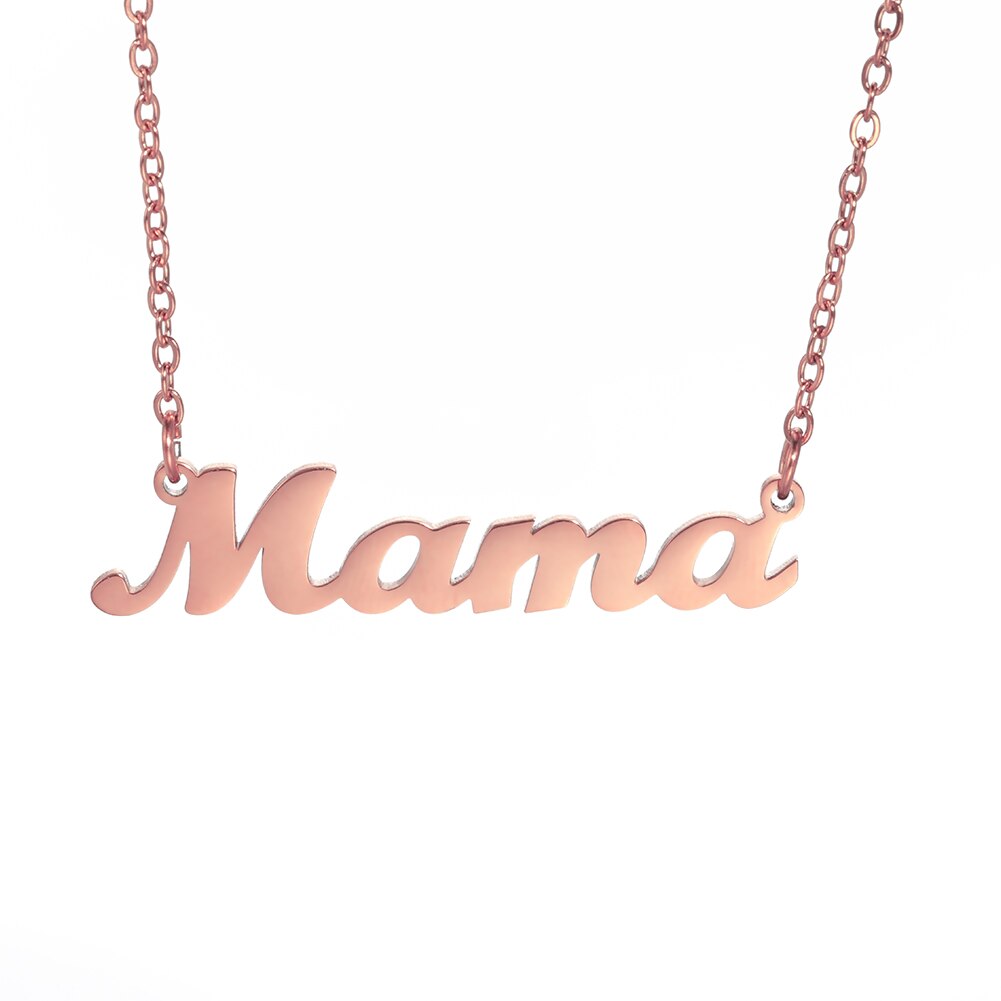 Minun muotoni äiti kirjain nimikyltti riipus kaulakoru naisille #39 ruostumattomasta teräksestä kaulakorut choker korut: Ruusukultan värinen