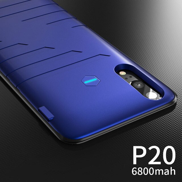 Kqjys Externe Power Bank Opladen Cover Voor Huawei P20 Batterij Case Draagbare Smart Battery Charger Cases Voor Huawei P20 Pro: 6800mAh Blue P20