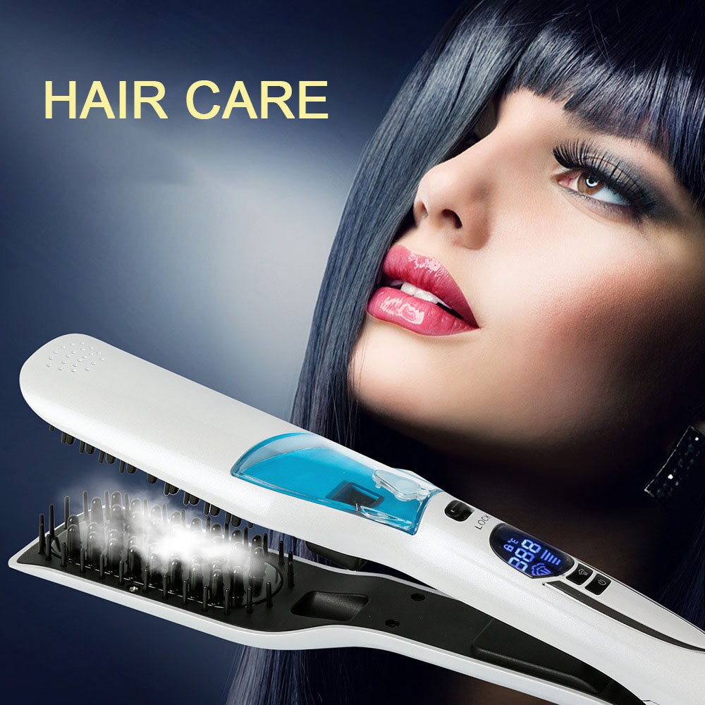 Steam Straight Hair Brush Comb Wet and Dry ening Anti-scald 360 Rotatable Blow Ion