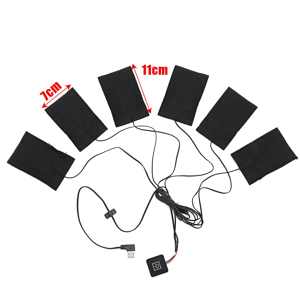 6 In 1 1 Set Usb Elektrische Verwarming Pads Voor Diy Verwarmde Kleding Outdoor Veiligheid Kleding Verwarming Jacket Vesten Mobiele warming Gear