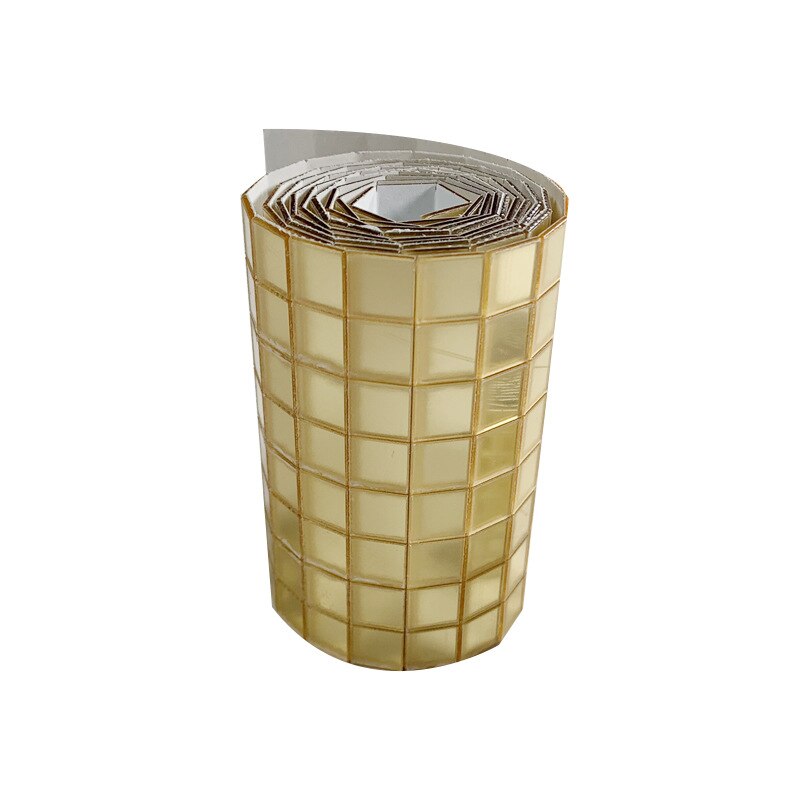 1 rolle selbst-Klebstoff Mini Platz 5/10mm Acryl Spiegel Mosaik Fliesen Für Diy Badezimmer Zauberstab Aufkleber handgemachte Handwerk Heimat Bar Dekor: 1 / 0.5cmX0.5cm / Breite 8cm