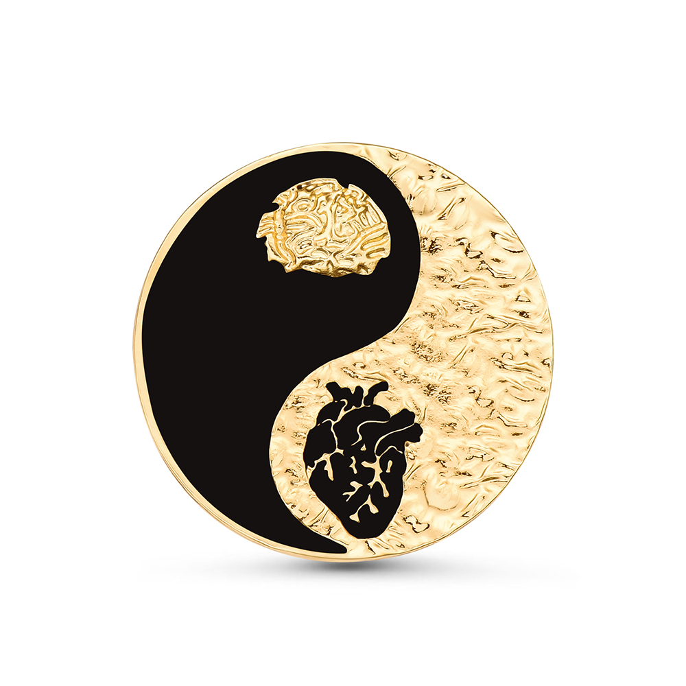 Hanreshe Yinyang corazón cerebro Pin anatomía médica Doctor enfermera solapa mochila broche insignia medicina joyería: Default Title