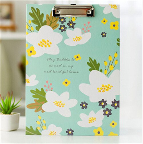 1PC 22*31cm Colorful Nice Flower Lovely Floral A4 Folder Writing Board Clip File Office Supplies