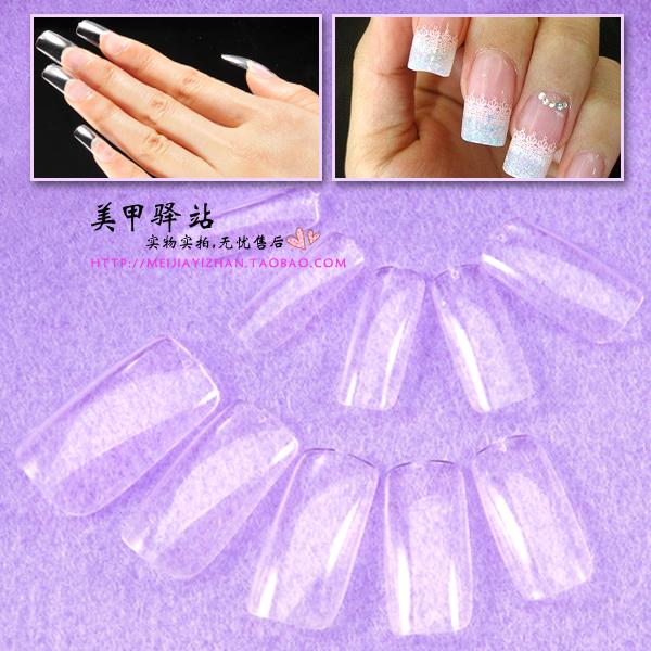 1 zak/partij * 500 stks clear natuurlijke vierkante Valse Acryl UV Gel volledige cover Franse Nail Art Tips