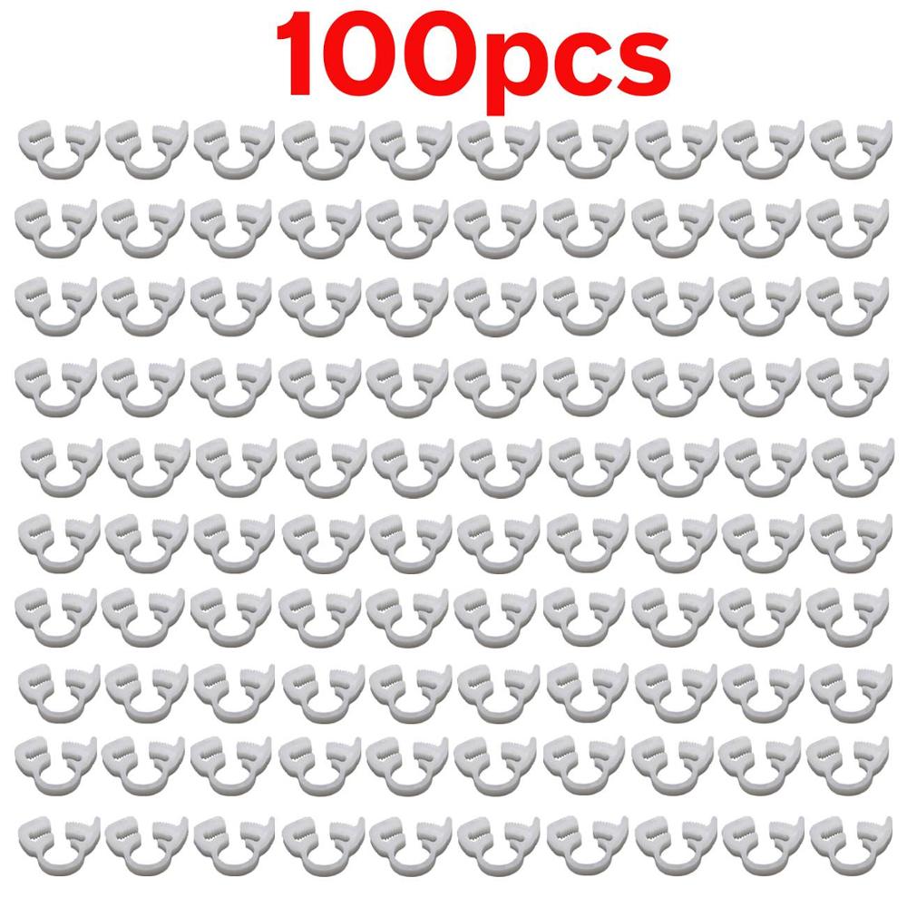 1/4'' Nylon Clamps for 4/7mm Watering Hose Pipe Plastic Snap Ratchet Clip Garden Greenhouse Coolant Soft Hose Pipe Silicone Tube: KSL01-047-100PCS