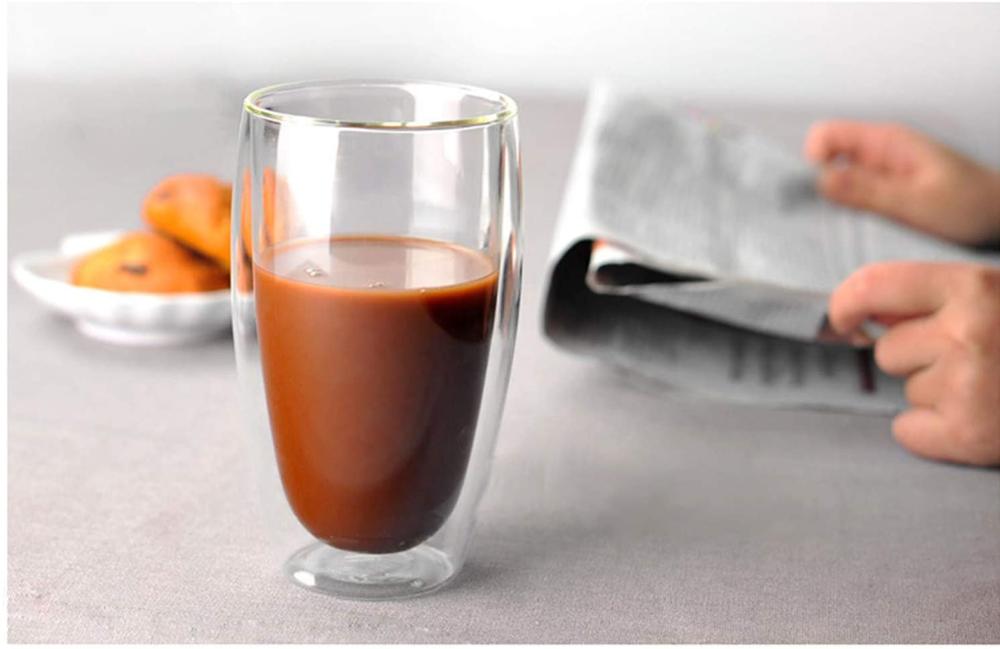 Borosilikatväggar kaffe/te/drycker glas kopp snapsglas - dubbelvägg isolerade latte glas espressokaffemuggar