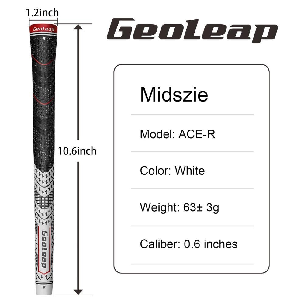 Geoleap golfgreb 13 stk / parti, rygrib ， multi sammensatte hybrid golfkølle greb, standard , 7 farve. fress: Hvid