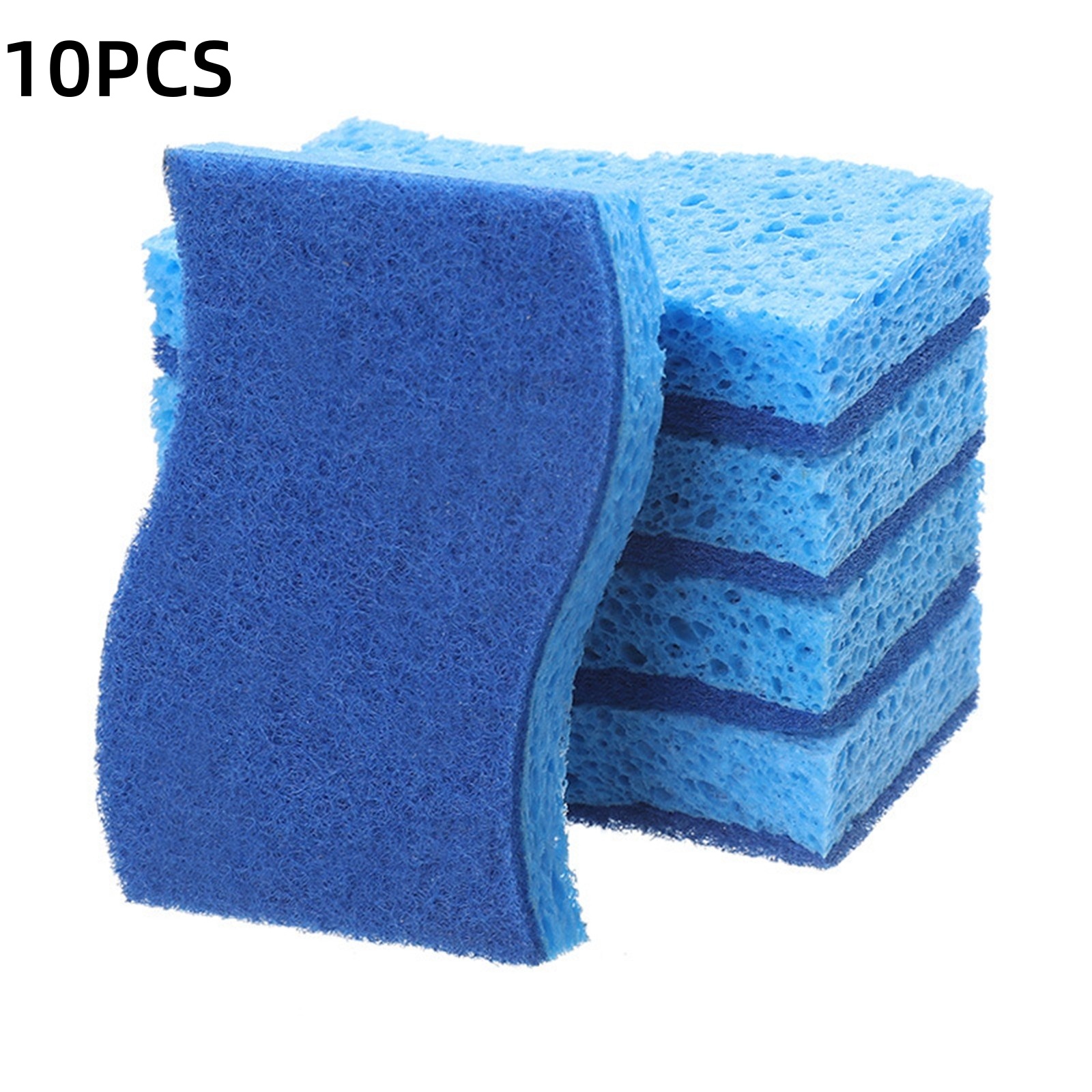 5-50 Uds esponja para lavar platos paño de limpieza esponja pulpa de madera algodón tres en uno limpieza cocina lavar platos y ollas eliminación: Verde militar