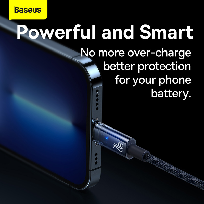 Baseus USB Cable For iPhone PD20W Auto Power-Off Fast Charging Cord For iPhone 13 12 11 Pro Max iPad Date Transport Cable