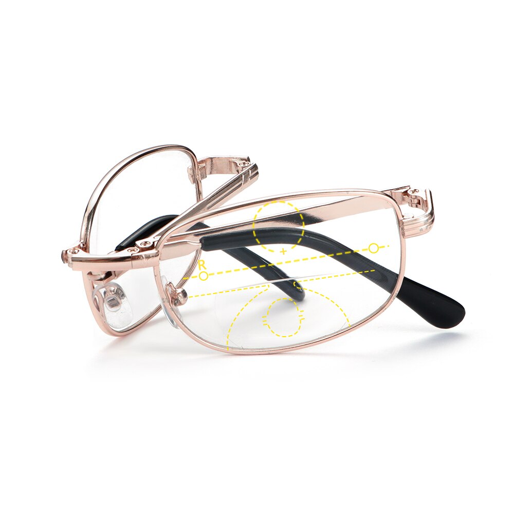 1PC Folding Reading Glasses Women With Case Portable Metal Telescopic Rotation High-definition Men Presbyopia Eyeglasses+1.0~4.0