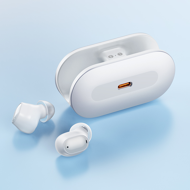 Bezprzewodowe słuchawki Baseus True Bluetooth 5.3 HiFi Sportowe słuchawki douszne Szybkie ładowanie 0,06 'Niski czas oczekiwania 25 godzin odtwarzania: WHITE