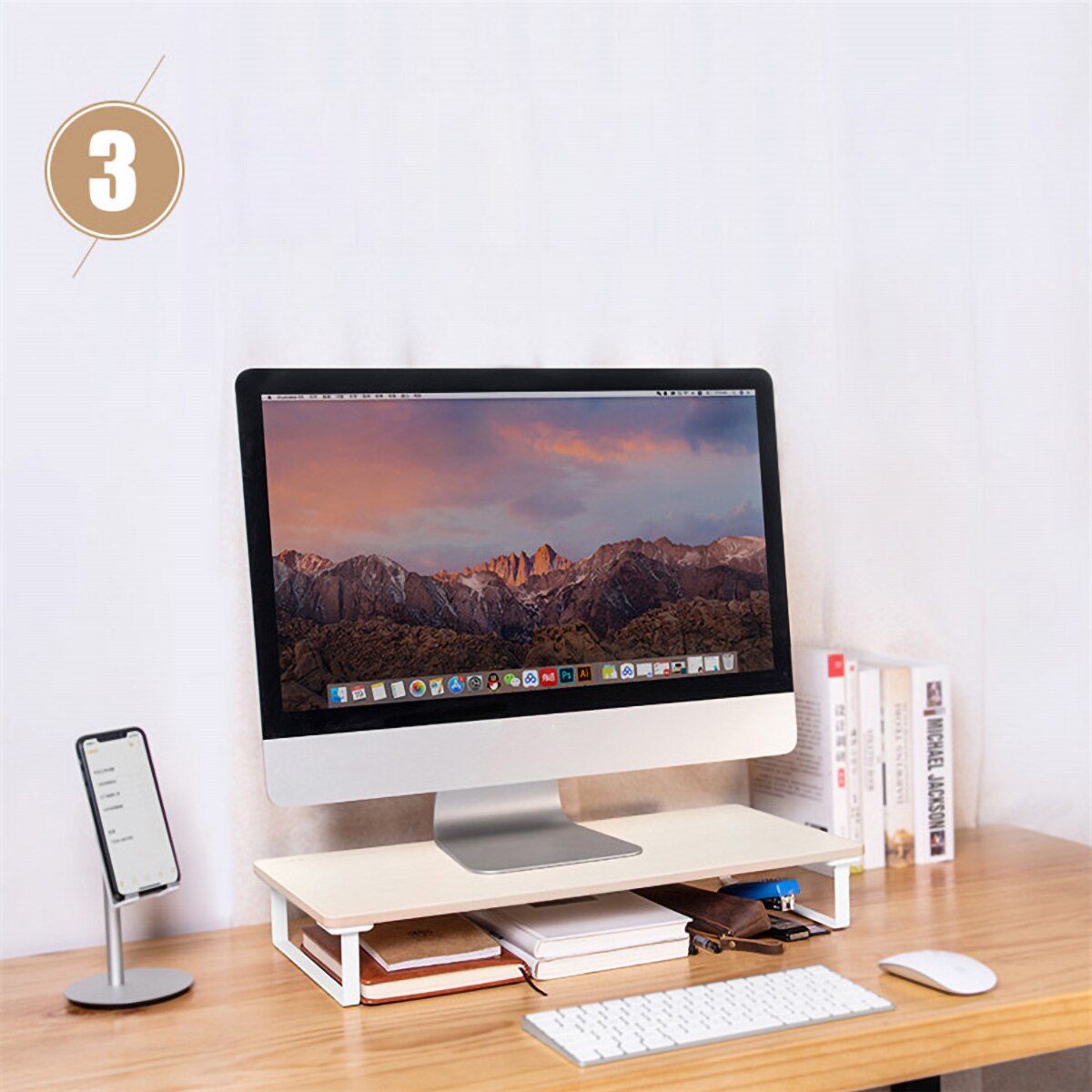 Computer Stand Monitor Verhoogd Plank Screen Verhoogde Base Desktop Toetsenbord Opslag Plank Verhoogde