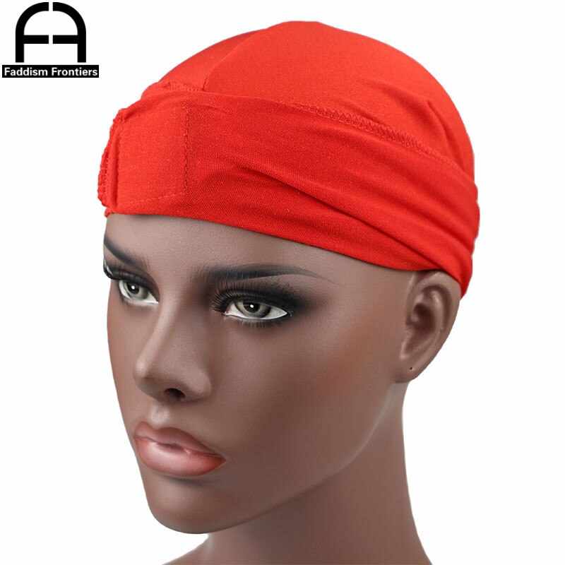 Mode mannen Durags Bandana Tulband Hoed Pruiken Cap Mannen Durag Biker Hoofddeksels Hoofdband Piraat Beanie Hoed Haaraccessoires: Rood