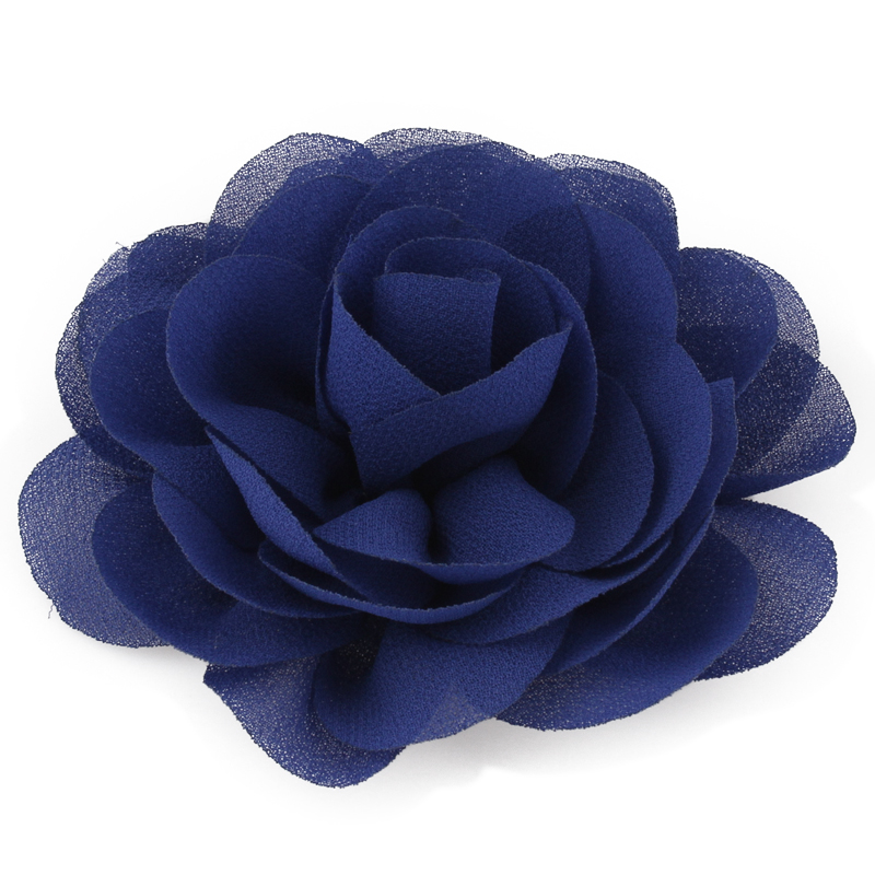10 peças 20 cores 8.5cm 2024 flores de cabelo de tecido rosa enroladas para crianças meninas acessórios de cabelo pétalas de chiffon flor de papoula grampos de cabelo: XXS / CÉU AZUL