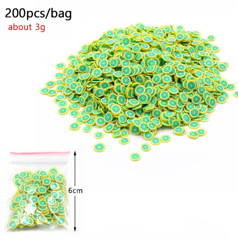 200Pcs Fruit Slices Addition For Slime Supplies Accessories All Topping For Slime Charms Beads Filler Slimes Decoration Kit Toys: M