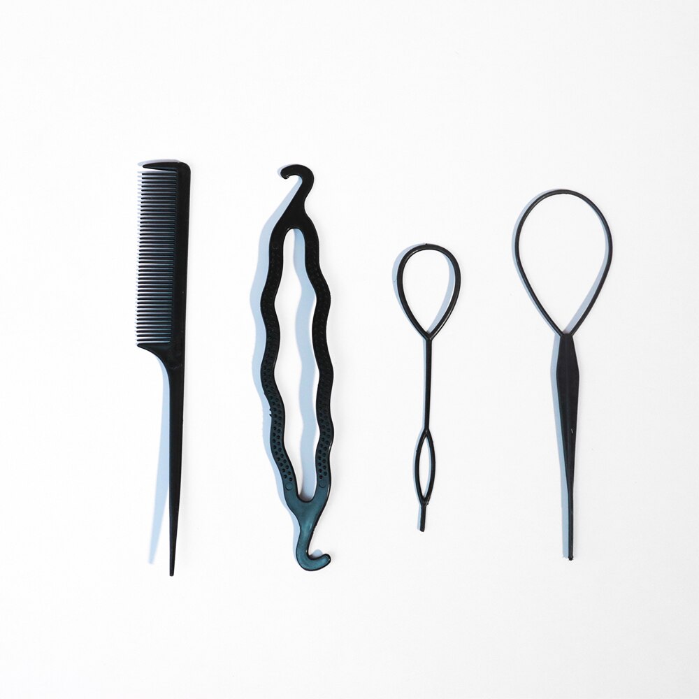 2 stk kvinder curler quick dish multifunktion hårstyling værktøjer gør-det-selv salon bryllup fletningsmaskine hårtilbehør: 4 gpf