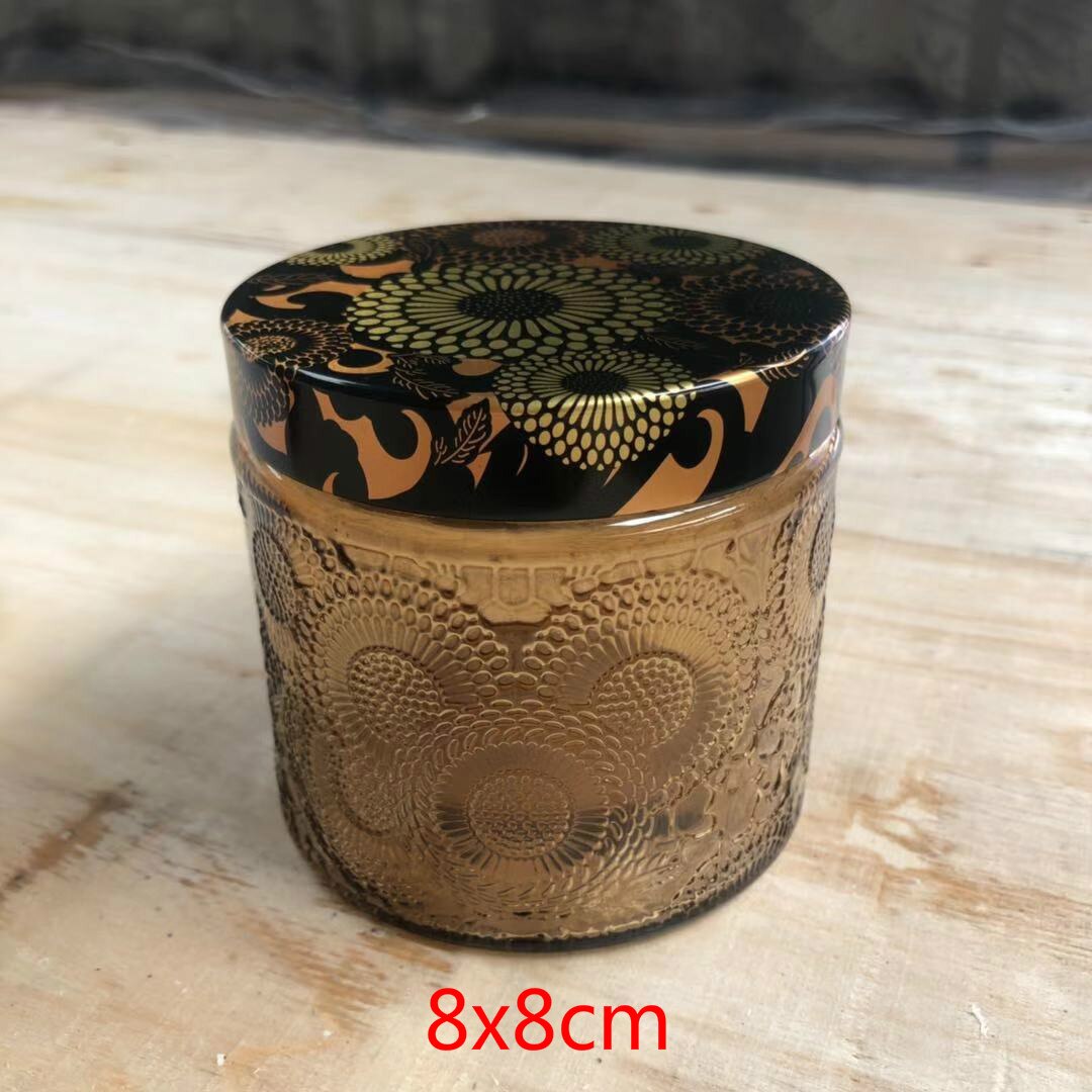 2 stk duft stearinlys flaske præget stearinlys kop hjemmelavet duft stearinlys materiale diy stearinlys beholder opbevaringskrukke: Guld (l)