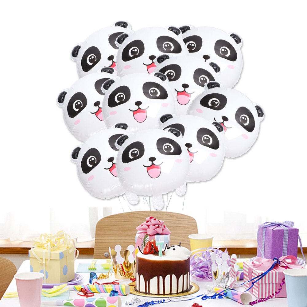 1 Set 20Pcs Leuke Panda Ballon Cartoon Aluminium Folie Ballon Voor Verzamelen Verjaardagsfeestje Decoratie (Wit Zwart roze: Default Title