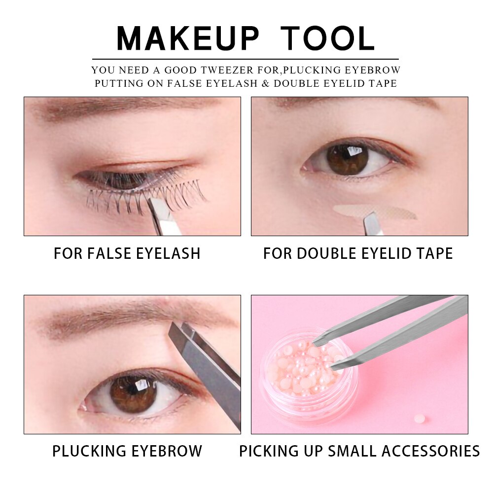 ELECOOL 2 In1 Rvs Wenkbrauw Pincet + Kam Pro Gezicht Hair Remover Tweezer voor Valse Wimpers Beauty Tool