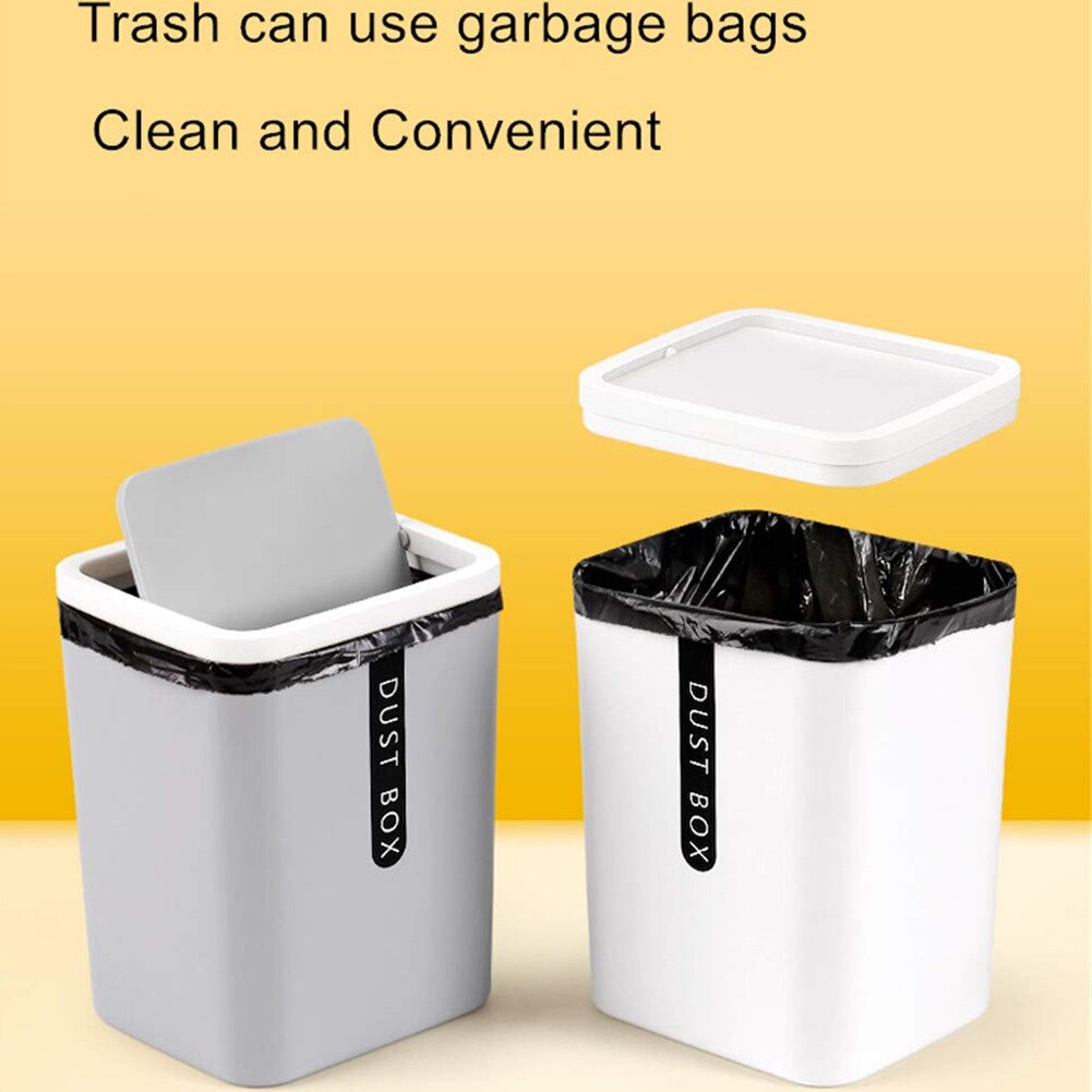 Stationär papperskorg liten mini soptunna plast soptunna med skakskydd för hemmakontor und