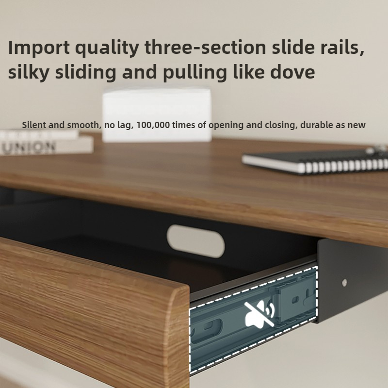 Cajón debajo del escritorio de madera de nogal, bandeja deslizante oculta para almacenamiento de bolígrafos de oficina para mesa de ordenador, sistema organizador que ahorra espacio