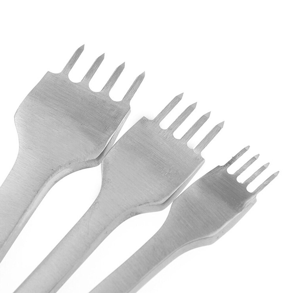 3/4mm Stainless Steel Hole Chisel Punch Tools Stitching Prong DIY Pricking Leather Craft Handmade Diamond Sewing Multi Teeth