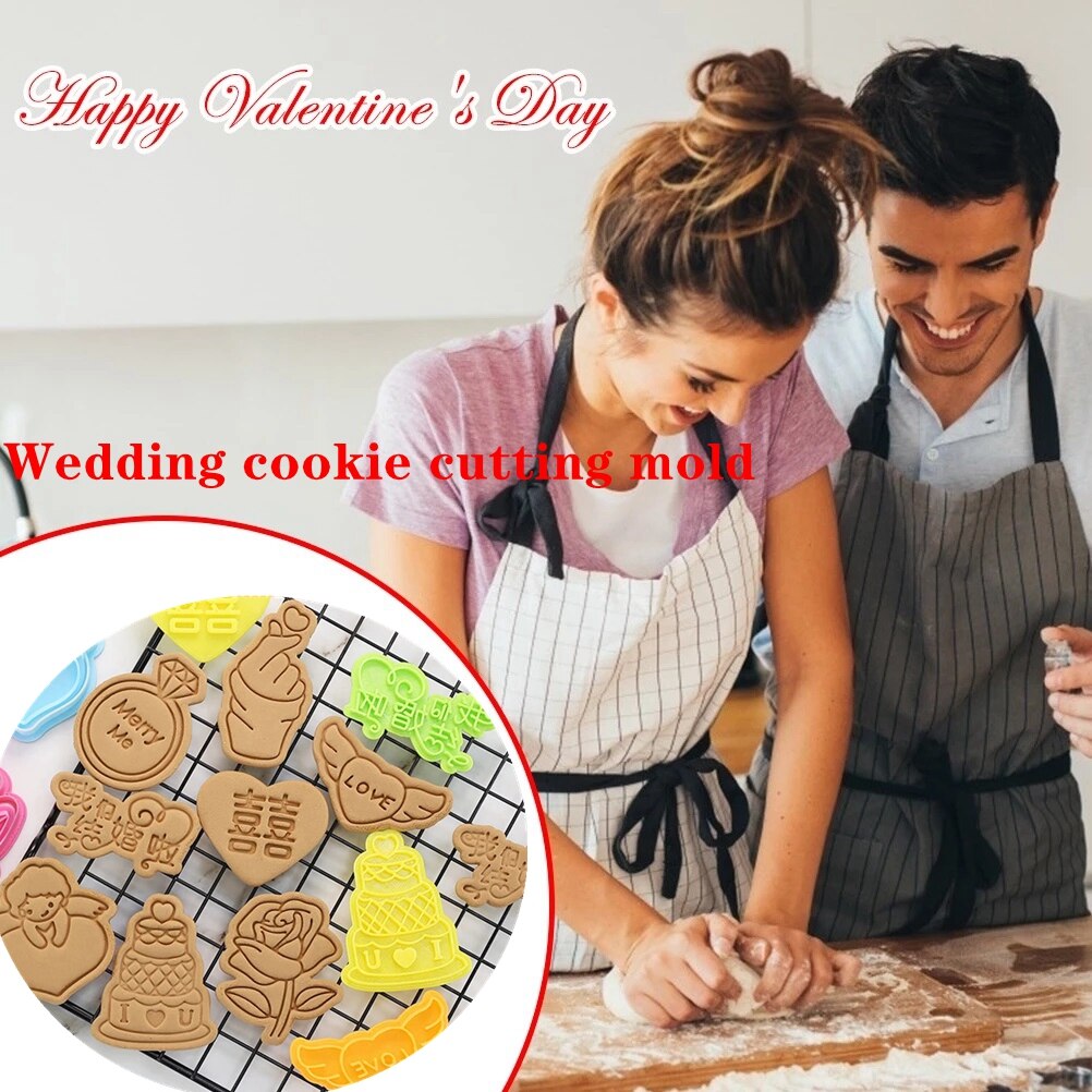 Wedding Valentine Cartoon Cookie Cutter Mould Biscuit DIY Mold angel Heart cake rose Shape Cutter Baking Tools