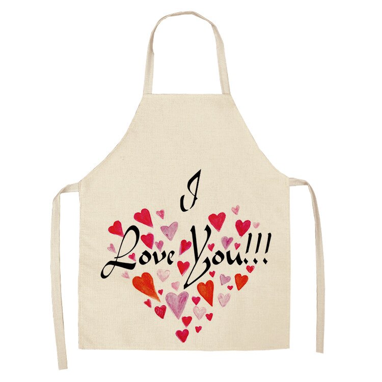 1Stck verrotten Lippen knapp Küche Schürzen Für Frauen Baumwolle Leinen Lätzchen Haushalt Reinigung Schürze Hause Kochen Schürze 53*65cm WQL0114: 2WQ-WQL0114-5