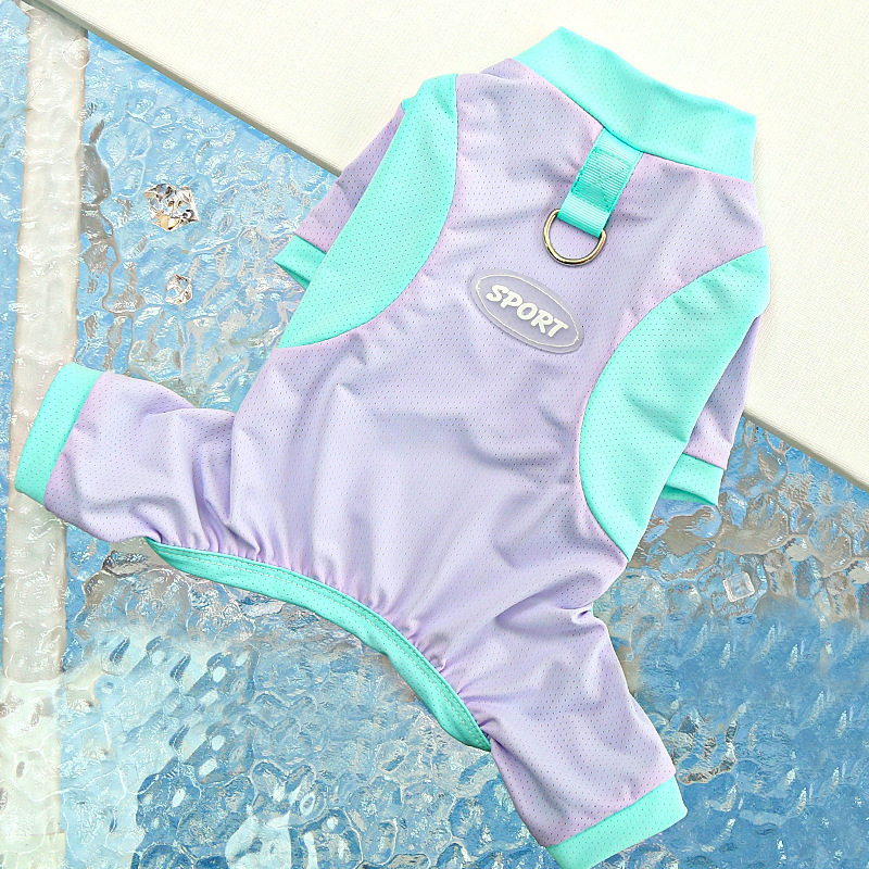 Dog Lightweight Jumpsuit, Mesh Breathable Ice Silk Vest, Summer Cooling and Sun Protection Pet Cat and Dog Cool Clothes XS-XXL: XS（old） / Pink