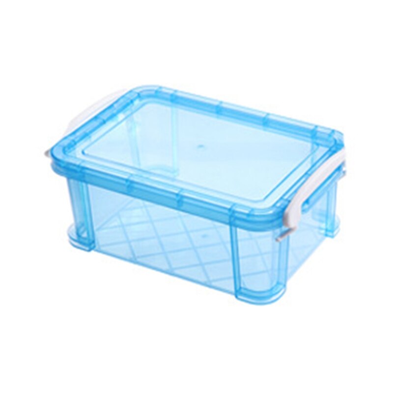 Transparent Index Card Holder Removable Snap-tight Lid Notecard Collection Box Flash Cards Organizer for Home School Office: Blue
