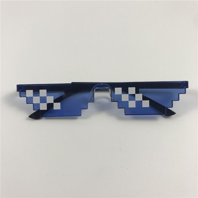 Mosaik Sonnenbrille Trick Spielzeug Schurke Leben Gläser Codierung Pixel modisch Coole Brille Frauen Männer Schwarz Mosaik Sonnenbrille Kind Lustige Brillen: Blau2