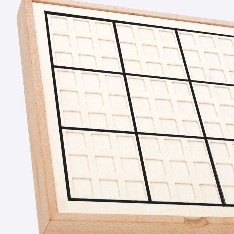 Les jeux de chiffres d'échecs Sudoku 1 à 9 ne peuvent mettre qu'une fois dans n'importe quelle ligne de ligne et vérifier les jouets en bois de fantaisie intelligents