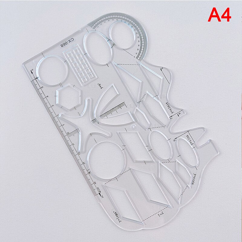 Angle Geometric Drawing Template Circle Maker Drawing Ruler Multifunctional Circular Drawing Measuring Scale: A4
