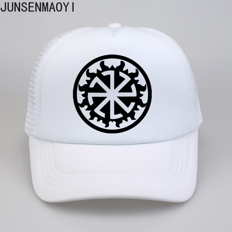 Slavic Amulet Pagan Solar Symbol Slavic Wheel Nordic Amulet Viking Men Baseball Mesh Net Trucker Caps Hats Sun Hat: 1 / kid 52to55cm Head