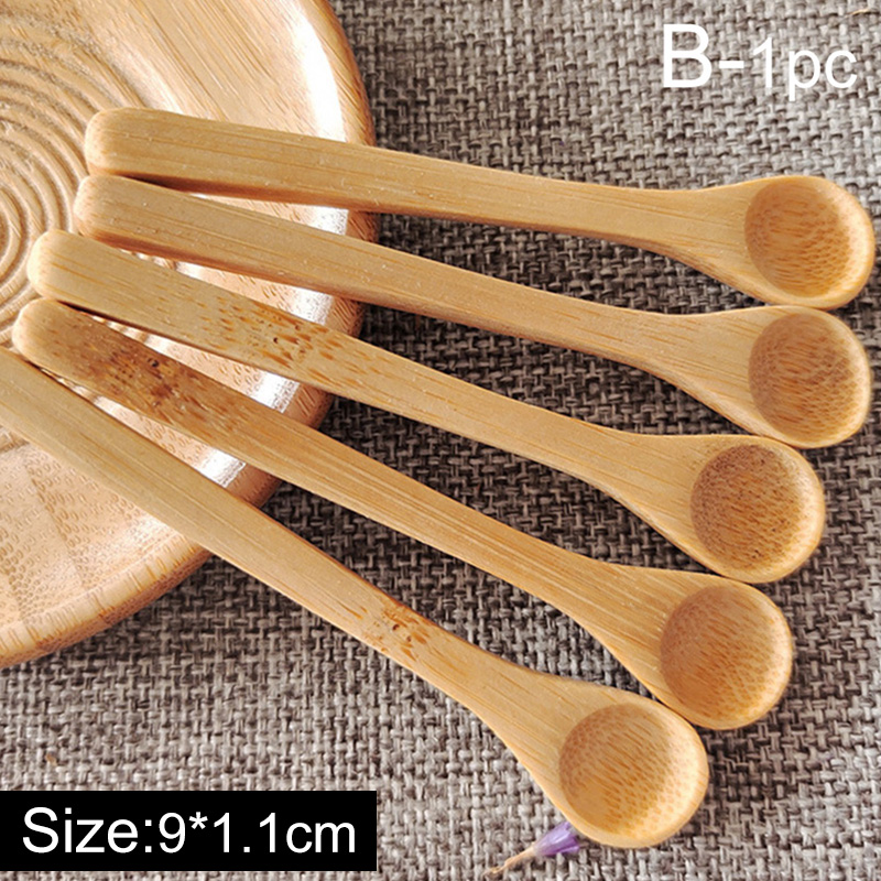 Cucchiaio da miele in legno stoviglie per la casa Ecofriendly cucchiaio da cucina in bambù cucchiaio da caffè cucchiaio da dolce cucchiaino da tè: B-1pezzi