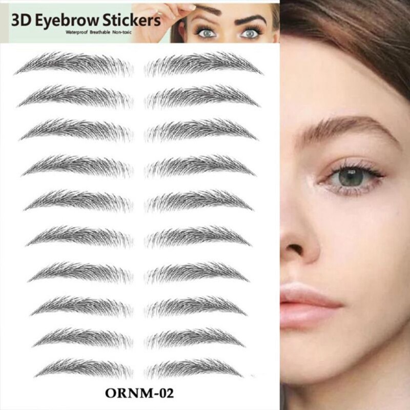 2 stücke 3D Haar-wie Augenbrauen Make-Up Wasserdicht Dauerhafte Augenbraue Aufkleber Wasser-basierend Stirn Aufkleber Falsche Augenbrauen Kosmetik neue Q20: 2