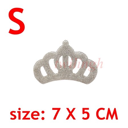 Rhinestone krone patch jern på pletter dronning krone krystal applikation til baby børn tøj diy tøj patches: S