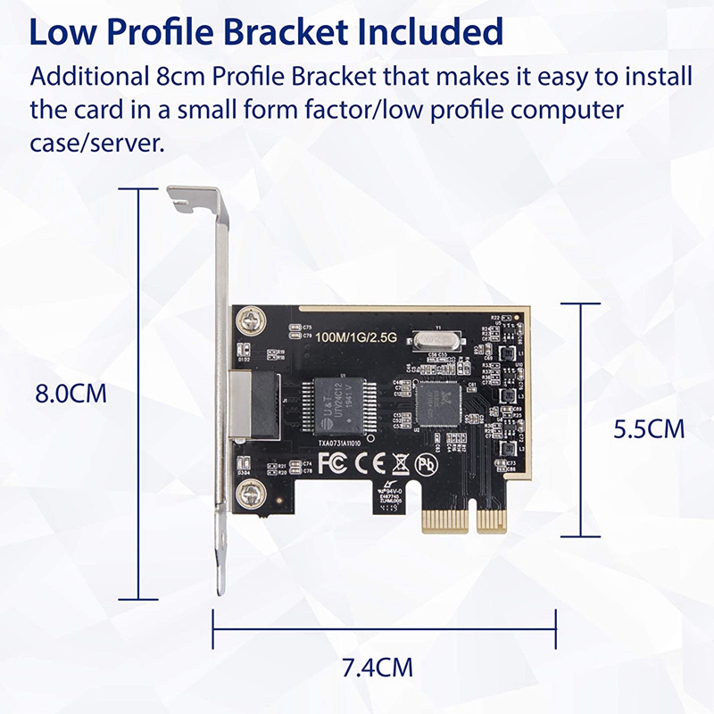 2.5 Gigabit Ethernet Pci Express Pci-E Netwerkkaart 10/100/1000/25000 Mbps RJ45 Lan SI-PEX24059