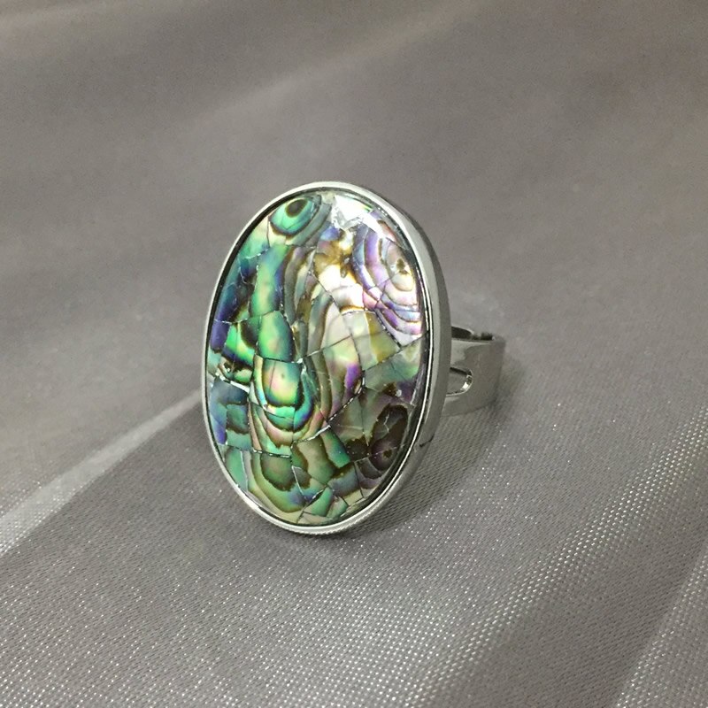 Natuurlijke Shell Vinger Ringen Voor Vrouwen Mannen Parelmoer Abalone Shell Kleurrijke Geel Wit Roze Parel Ringen Bruiloft Sieraden: abalone shell 1