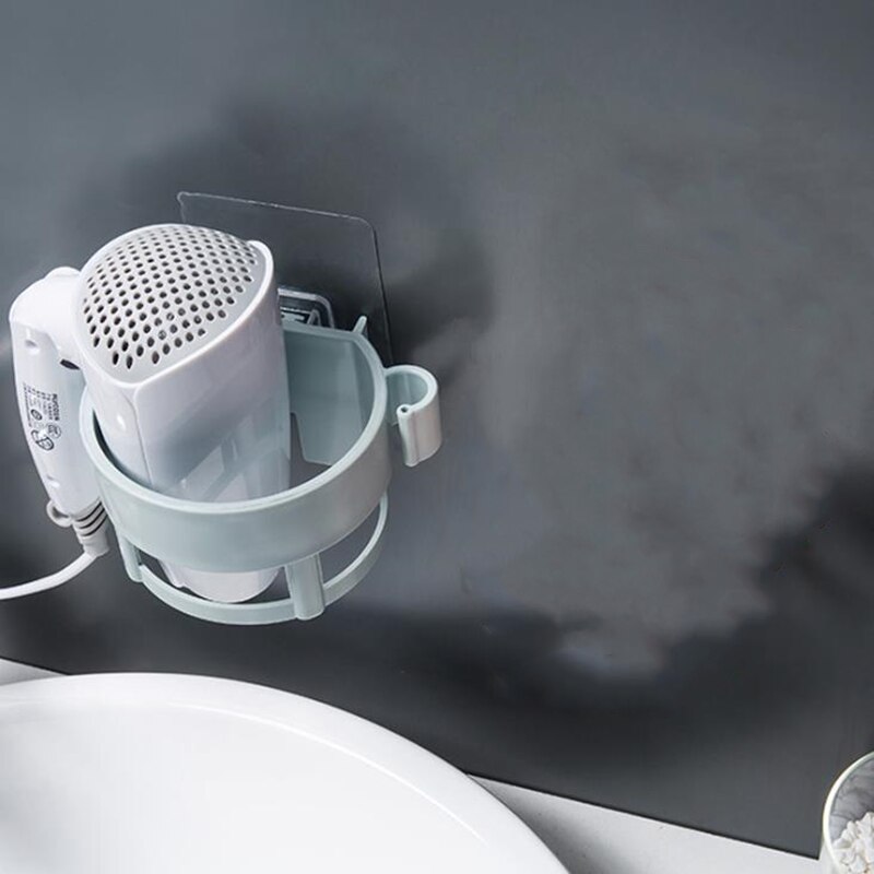 Roestvrijstalen föhnhouder, roestwerende föhnhouder, badkameraccessoires, föhnhouder: Blauw