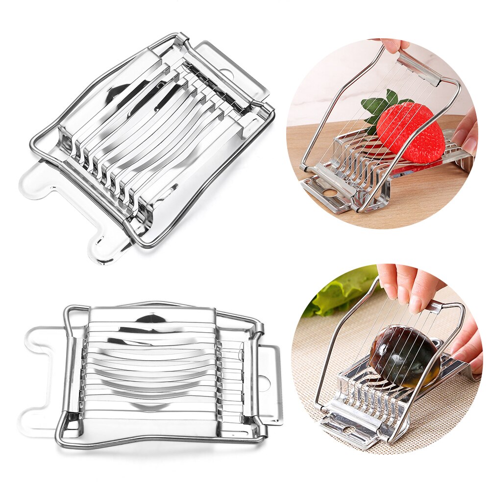 1Pc Rvs Egg Slicer Cutter Fruit/Groente Sectioner Multifunctionele Koken Gereedschap Keuken Gadgets Accessoires