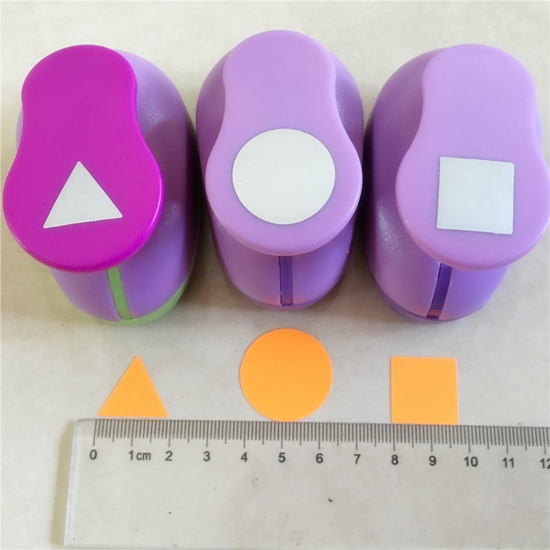 Triangle and Circle and Square Shape 1 inch craft punch set Geometry Scrapbook DIY Paper Cutter Hole Punches 3PCS